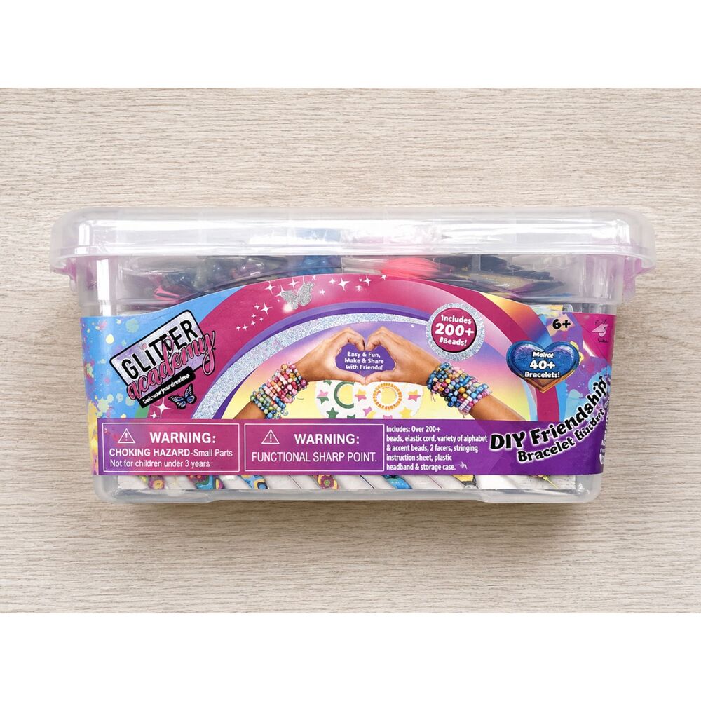 Horizon Glitter Cross Friendship Bracelet Bucket Jewelry Making Thread Bead Kit